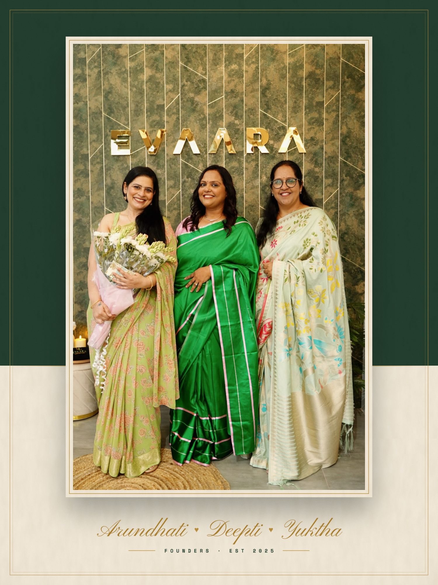 Arundhati, Deepti and Yuktha, the founders of Evaara
